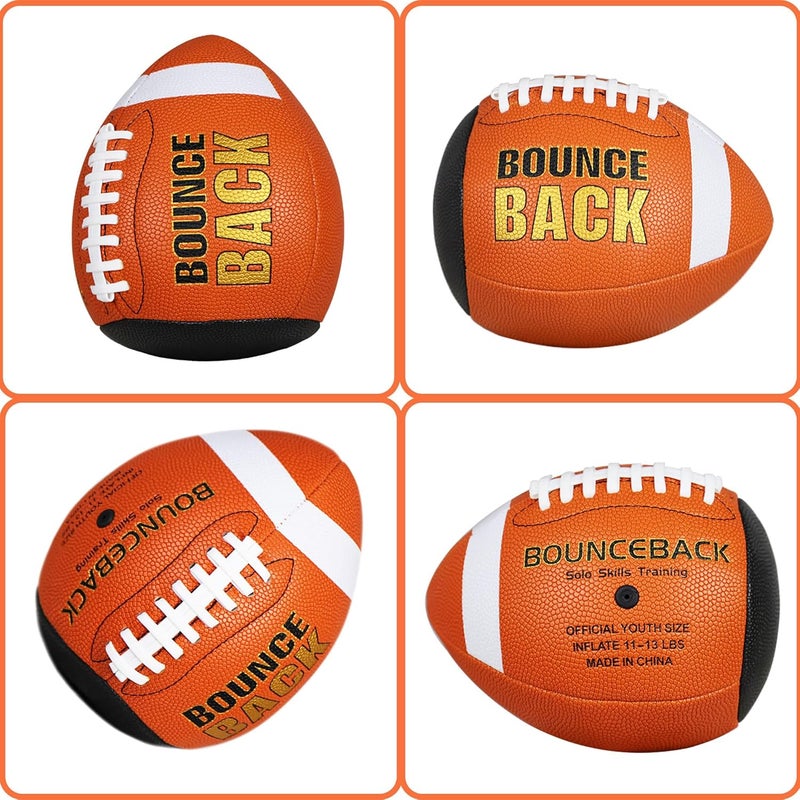 BOUNCEBACK Soft Leather Training Football, Youth Size & Official Size, Fatherless PU PassCatch Solo Enhancing Passing Catching(with Pump) - Image 5